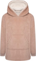 Rackhams Kids Coral Fleece Blanket Hoodie - Pink - M/L