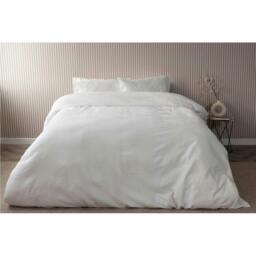 Rackhams Waffle Stripe Duvet Cover Set - Vanilla - Vanilla - Double - thumbnail 4