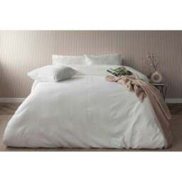 Rackhams Waffle Stripe Duvet Cover Set - Vanilla - Vanilla - Double - thumbnail 3