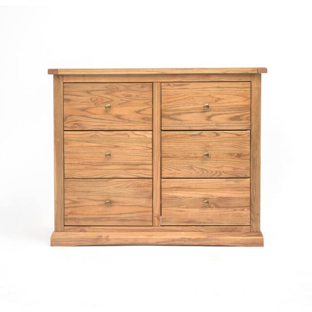 Rackhams Salerno 6 Drawer Chest of Drawers Brass Knob - Natural - image 1