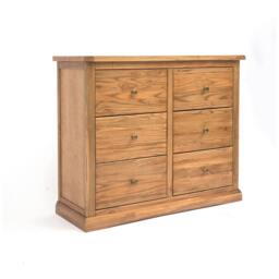 Rackhams Salerno 6 Drawer Chest of Drawers Brass Knob - Natural - thumbnail 2