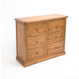 Rackhams Salerno 6 Drawer Chest of Drawers Brass Knob - Natural - thumbnail 3
