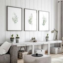 Rackhams Floral Artwork Prints - Set of 3 wall art prints - 20 x 30 in / 50 x 76 cm - Polyester Canvas 260 gsm - Canvas wrapped - thumbnail 3