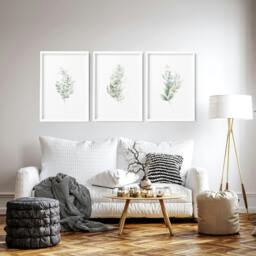 Rackhams Floral Artwork Prints - Set of 3 wall art prints - 20 x 30 in / 50 x 76 cm - Polyester Canvas 260 gsm - Canvas wrapped - thumbnail 5