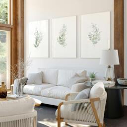 Rackhams Floral Artwork Prints - Set of 3 wall art prints - 20 x 30 in / 50 x 76 cm - Polyester Canvas 260 gsm - Canvas wrapped - thumbnail 1