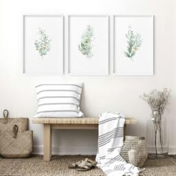 Rackhams Floral Artwork Prints - Set of 3 wall art prints - 20 x 30 in / 50 x 76 cm - Polyester Canvas 260 gsm - Canvas wrapped - thumbnail 2