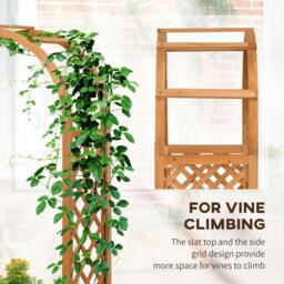 Rackhams Raised Garden Bed with Arch Trellis, Garden Planter Box, Brown - thumbnail 4