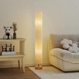 Rackhams LED Floor Lamp with 3000K/4500K/6500K Colour Temperatures, Grey - Grey - Yes - Wood, Metal, Fabric