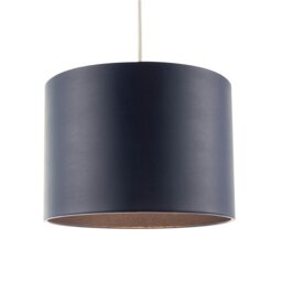 Rackhams Classic Navy Blue Faux Leather Lamp Shade with Inner Cotton Lining - thumbnail 2