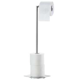 Rackhams Polished Stainless Steel Freestanding Toilet Roll Holder - thumbnail 2