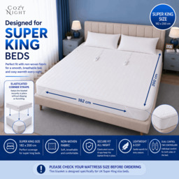 Rackhams Electric Blanket Superking Size Heated with 3 Heat Settings - Machine Washable with Overheat Protection - thumbnail 2