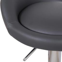 Rackhams Sorrento Deluxe, Footrest, Kitchen Bar Stool, Height Adjustable Swivel Gas Lift, Home Bar & Breakfast Faux-Leather Barstool, Black - thumbnail 3