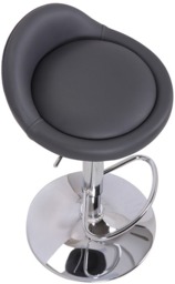Rackhams Sorrento Deluxe, Footrest, Kitchen Bar Stool, Height Adjustable Swivel Gas Lift, Home Bar & Breakfast Faux-Leather Barstool, Black - thumbnail 2
