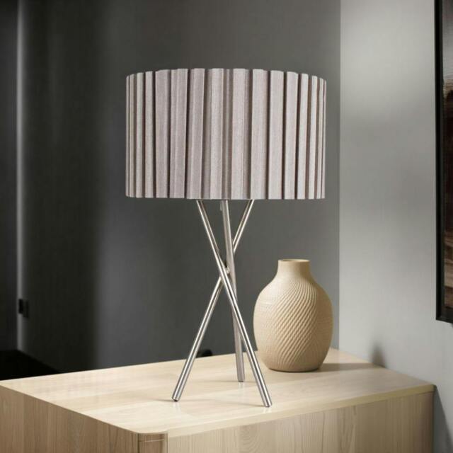 Rackhams Sabella 43cm Table Lamp Satin Nickel - image 1