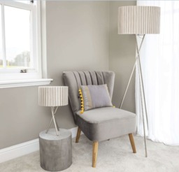 Rackhams Sabella 43cm Table Lamp Satin Nickel - thumbnail 3