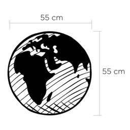 Rackhams Modern Metal Wall Art Our Planet Theme Home Ornament Decorative Minimalist Design Hanging Wall Sculpture, Black - Metal - Black - thumbnail 3