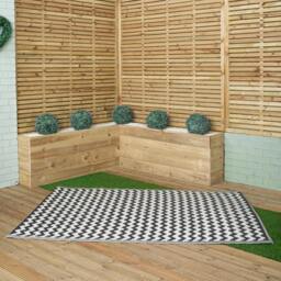 Rackhams 1.5m x 2.1m Atlantis Large Outdoor Alfresco Patio Rug Mat in Onyx - thumbnail 1