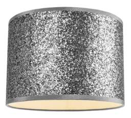 Rackhams Modern and Designer Bright Silver Glitter Fabric Pendant/Lamp Shade 30cm Wide - thumbnail 1