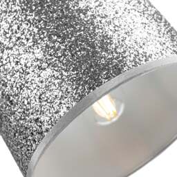 Rackhams Modern and Designer Bright Silver Glitter Fabric Pendant/Lamp Shade 30cm Wide - thumbnail 2