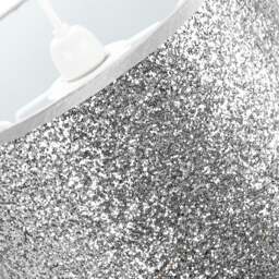 Rackhams Modern and Designer Bright Silver Glitter Fabric Pendant/Lamp Shade 30cm Wide - thumbnail 4