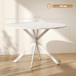 Rackhams 120 cm Dining Table for 4, Industrial Kitchen Table with Steel Legs - thumbnail 3