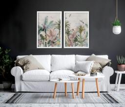 Rackhams Living room wall pictures - Set of 2 Asian wall art prints - 12 x 16 inches / 30.5 x 40.65 cm - Polyester Canvas 260 gsm - Canvas wrapped - thumbnail 3