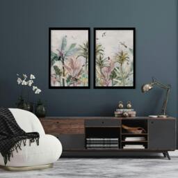 Rackhams Living room wall pictures - Set of 2 Asian wall art prints - 12 x 16 inches / 30.5 x 40.65 cm - Polyester Canvas 260 gsm - Canvas wrapped - thumbnail 2