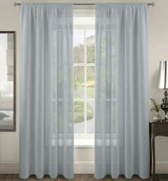 Rackhams Riva Slot Top Single Voile Panel - 150cm x 182cm - Silver