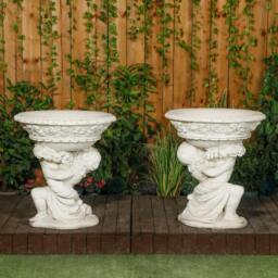 Rackhams Cherub Planter Pair Vase Urn - thumbnail 5