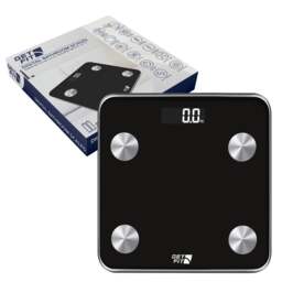 Rackhams Smart Bathroom Scales Digital Body Weighing Scale Connect IOS/Android - Smart Scale  - Solid Black - thumbnail 1