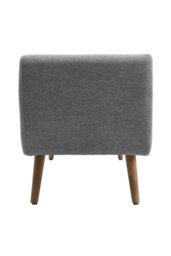 Rackhams 2-Seat Linen Upholstered Storage Bench with Side Arms and Walnut Colored Legs - Grey - thumbnail 5