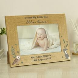 Rackhams Personalised Woodland Animals Photo Frame - Oak Veneer - H20.9 x W16 x D1.2, 43g - thumbnail 3