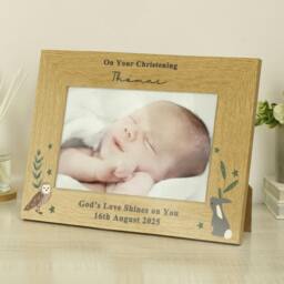 Rackhams Personalised Woodland Animals Photo Frame - Oak Veneer - H20.9 x W16 x D1.2, 43g - thumbnail 2
