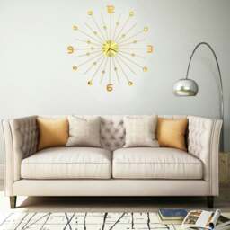 Rackhams Wall Clock Metal 70 cm Golden - thumbnail 1