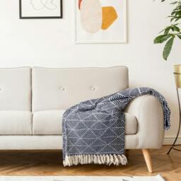 "Rackhams Zahra Navy Throw - 90x100""" - thumbnail 6
