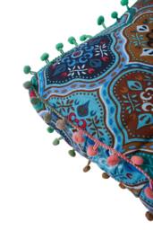 Rackhams Bohemian Patterned Pom-Pom Trimmed Seat Cushion - thumbnail 6