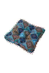 Rackhams Bohemian Patterned Pom-Pom Trimmed Seat Cushion - thumbnail 5