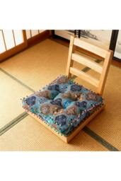Rackhams Bohemian Patterned Pom-Pom Trimmed Seat Cushion - thumbnail 3