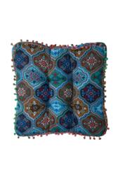 Rackhams Bohemian Patterned Pom-Pom Trimmed Seat Cushion - thumbnail 4