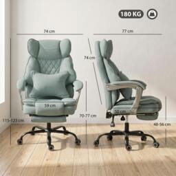Rackhams Big and Tall Office Chair with Lumbar Support, Light Blue - thumbnail 3