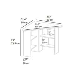 Rackhams Corner Computer Desk with Shelves-Gredos - White - thumbnail 6