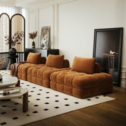 Rackhams Paloma French Two Seater, Three Seater, Modular Sofa, Velvet - Armchair - thumbnail 1