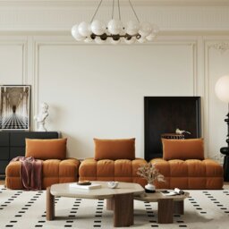 Rackhams Paloma French Two Seater, Three Seater, Modular Sofa, Velvet - Armchair - thumbnail 2