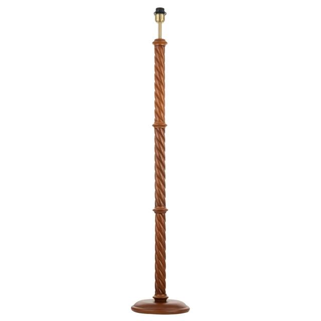 Rackhams Mahogany Wooden Classic Floor Lamp Base with Twisting Pole Design - image 1