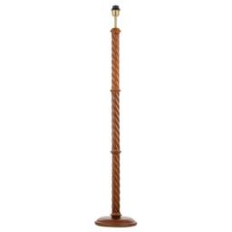 Rackhams Mahogany Wooden Classic Floor Lamp Base with Twisting Pole Design
