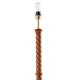 Rackhams Mahogany Wooden Classic Floor Lamp Base with Twisting Pole Design - thumbnail 3