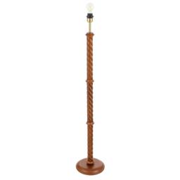 Rackhams Mahogany Wooden Classic Floor Lamp Base with Twisting Pole Design - thumbnail 2