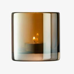 Rackhams LSA Epoque Tealight Holder Height 8.5cm Ambre/Lustre Brown - 8.5cm - 1 - Glass