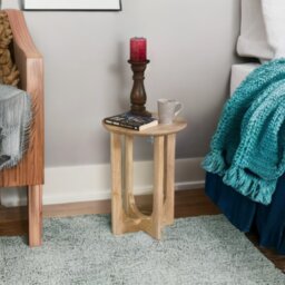 Rackhams Monco Natural Mango Wood Round Inverted Legs Side Table - Natural - 35CM X 35CM X 55CM (LXDXH) - Wood - 1 - thumbnail 3