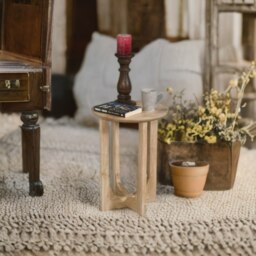 Rackhams Monco Natural Mango Wood Round Inverted Legs Side Table - Natural - 35CM X 35CM X 55CM (LXDXH) - Wood - 1 - thumbnail 5